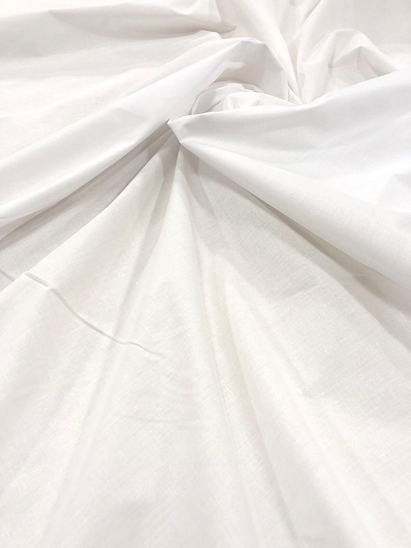 tessuto tela di cotone popeline bianco bianco prezzo al metro 8.87 €